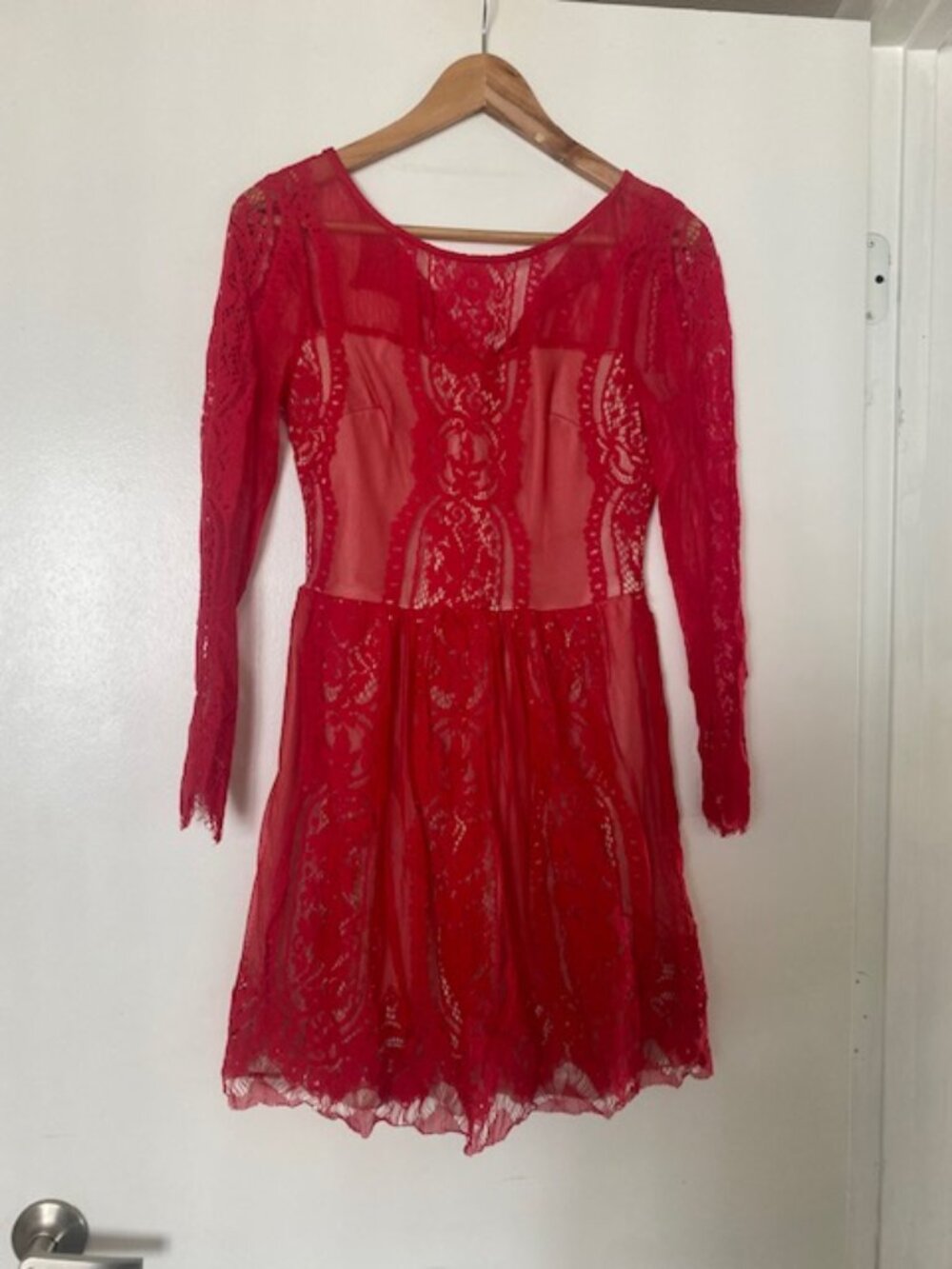 Beautiful Red Dress with fringe edges.